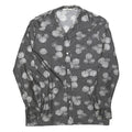 DOMINIQUE ONARD Womens Black & White Printed Shirt Long Sleeve V-Neck S