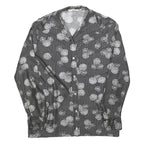 DOMINIQUE ONARD Womens Black & White Printed Shirt Long Sleeve V-Neck S
