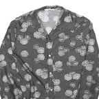 DOMINIQUE ONARD Womens Black & White Printed Shirt Long Sleeve V-Neck S