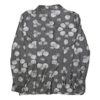 DOMINIQUE ONARD Womens Black & White Printed Shirt Long Sleeve V-Neck S