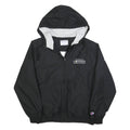 CHAMPION Mens Black Hooded Jacket S Polyester Zip Plain Casual Streetwear