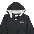 CHAMPION Mens Black Hooded Jacket S Polyester Zip Plain Casual Streetwear