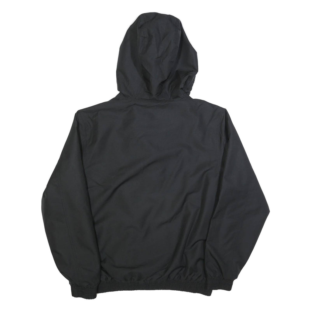 CHAMPION Mens Black Hooded Jacket S Polyester Zip Plain Casual Streetwear