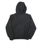 CHAMPION Mens Black Hooded Jacket S Polyester Zip Plain Casual Streetwear