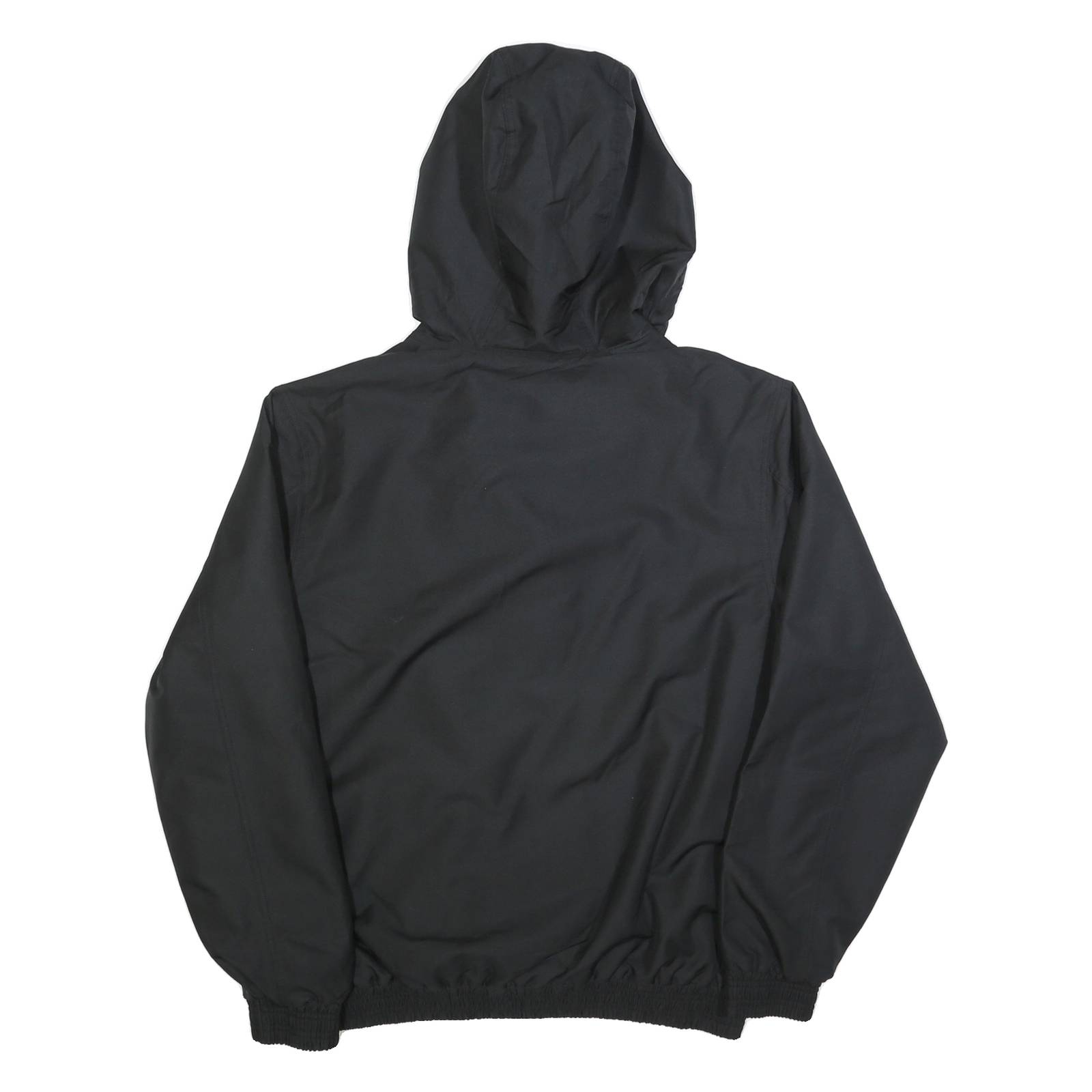 CHAMPION Mens Black Hooded Jacket S Polyester Zip Plain Casual Streetwear