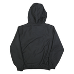 CHAMPION Mens Black Hooded Jacket S Polyester Zip Plain Casual Streetwear