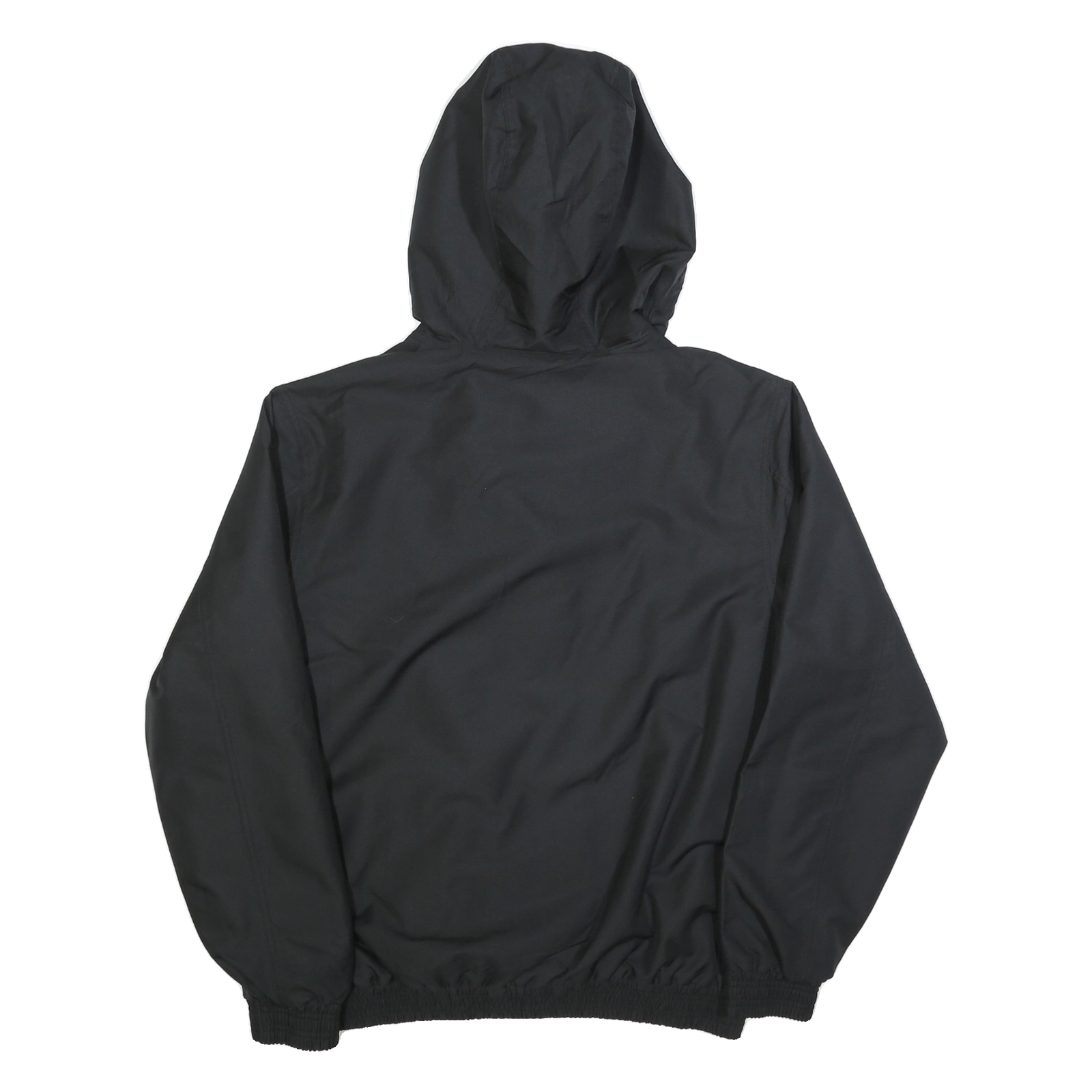 CHAMPION Mens Black Hooded Jacket S Polyester Zip Plain Casual Streetwear