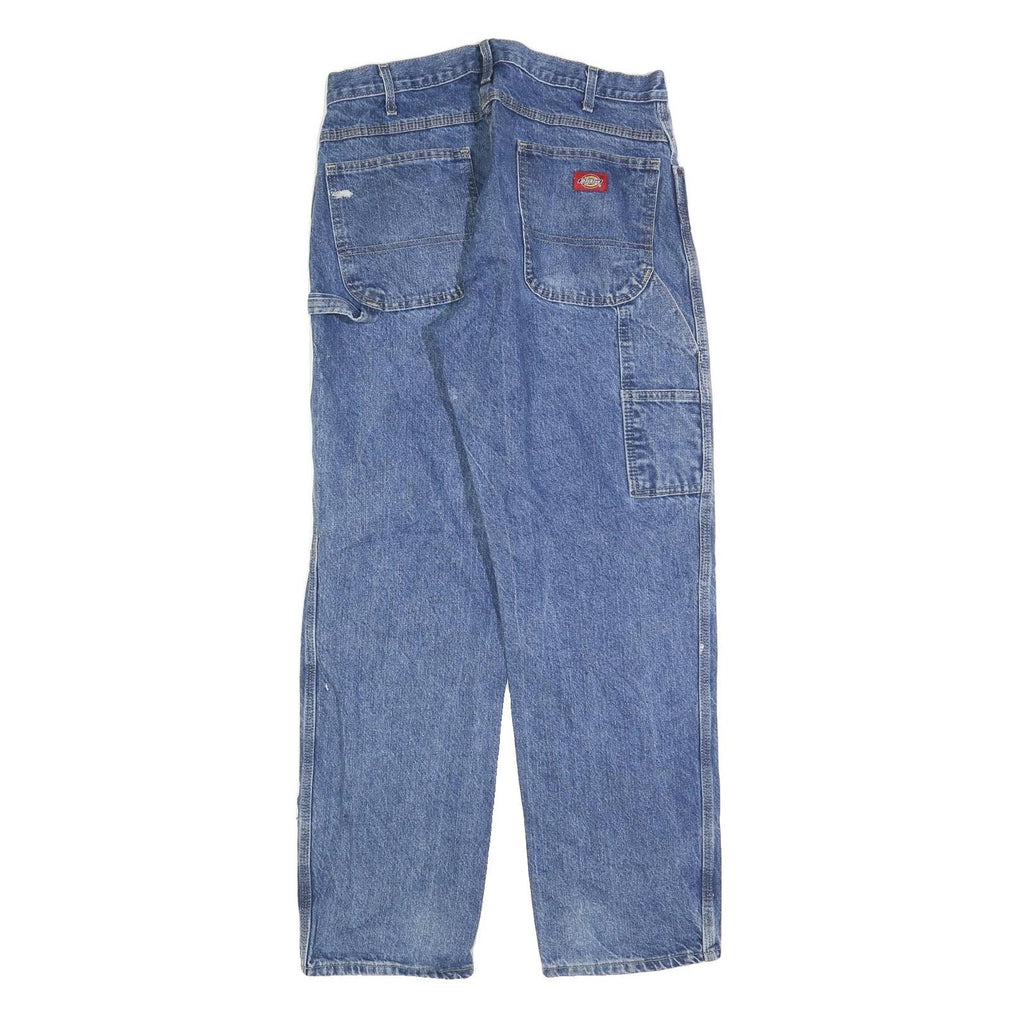 DICKIES Mens Blue Relaxed Straight Denim Medium W34 L32 Workwear Jeans