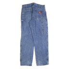 DICKIES Mens Blue Relaxed Straight Denim Medium W34 L32 Workwear Jeans