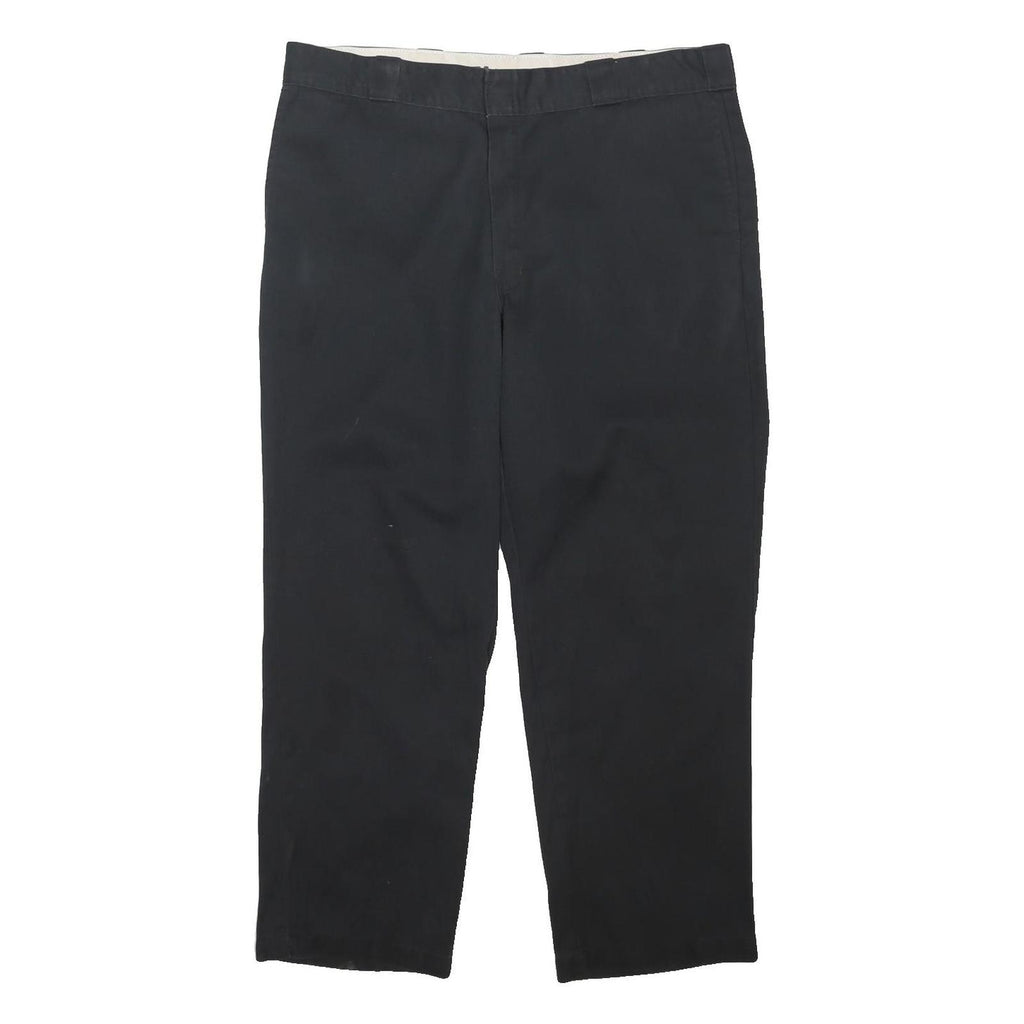 DICKIES Mens Cotton Blend Black Regular Fit Straight Leg Trousers W40 L29