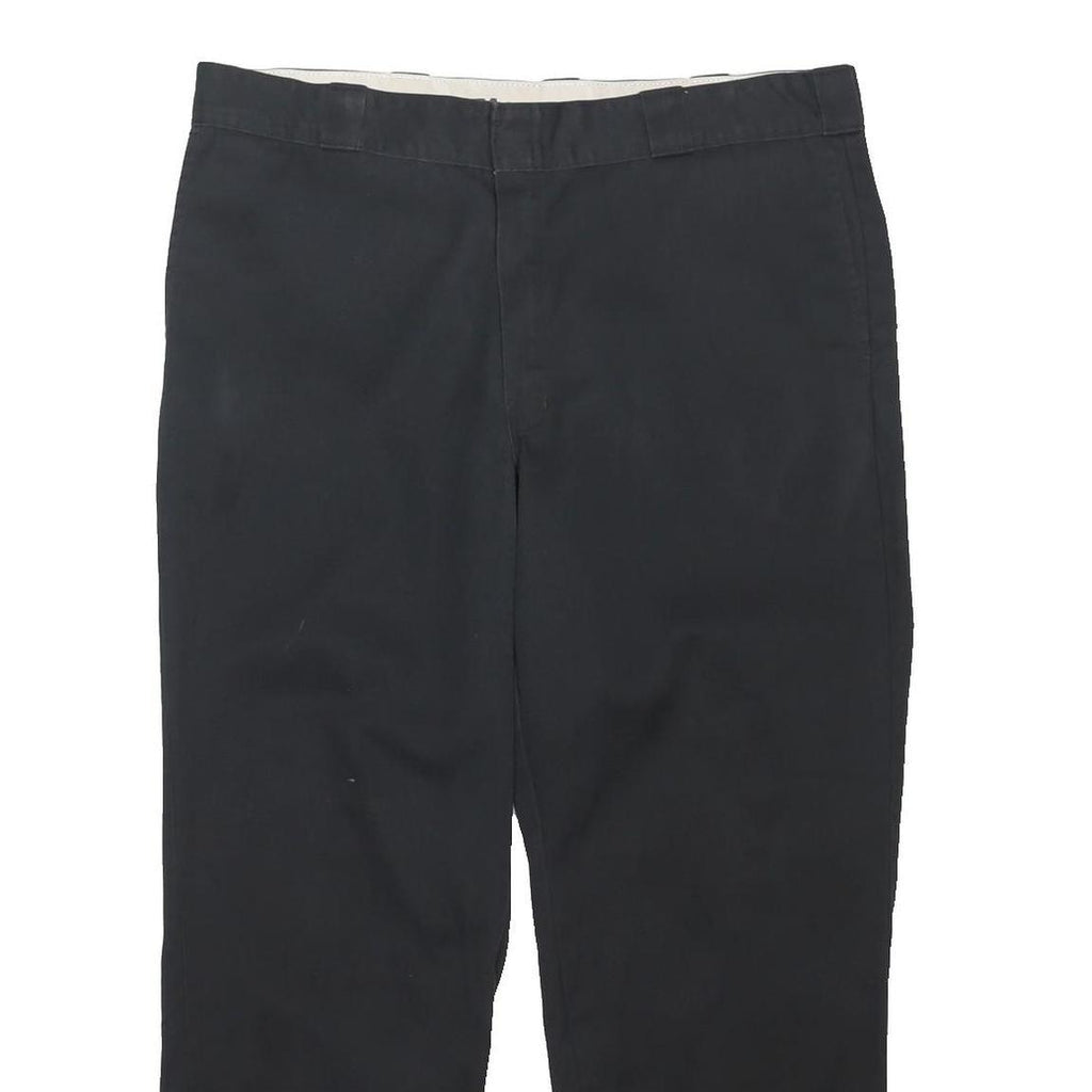 DICKIES Mens Cotton Blend Black Regular Fit Straight Leg Trousers W40 L29