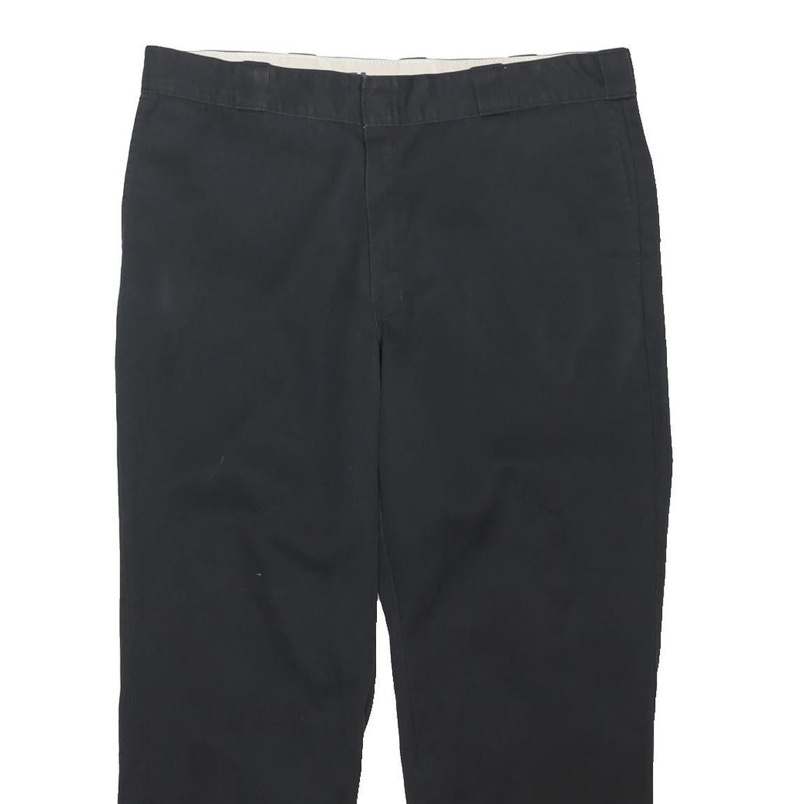 DICKIES Mens Cotton Blend Black Regular Fit Straight Leg Trousers W40 L29