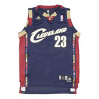 ADIDAS Boys Blue Red Cleveland Basketball Jersey 11-12Y Sleeveless V-Neck James