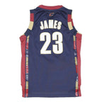 ADIDAS Boys Blue Red Cleveland Basketball Jersey 11-12Y Sleeveless V-Neck James