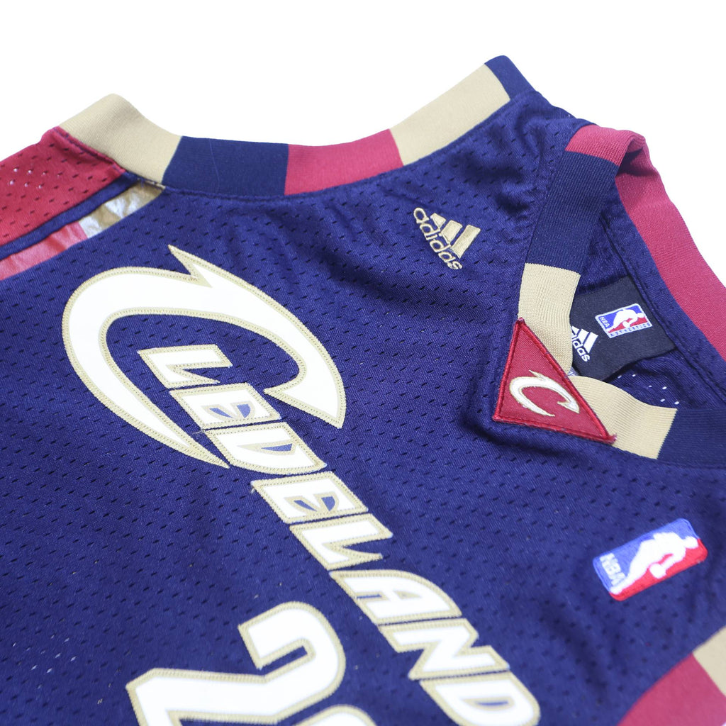 ADIDAS Boys Blue Red Cleveland Basketball Jersey 11-12Y Sleeveless V-Neck James