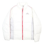 KAPPA Womens White & Red Puffer Jacket XL Polyamide Plain Zip Closure