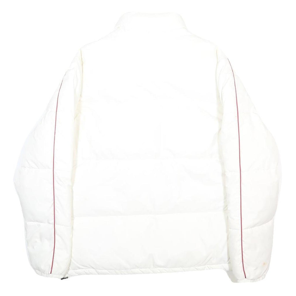 KAPPA Womens White & Red Puffer Jacket XL Polyamide Plain Zip Closure
