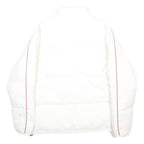 KAPPA Womens White & Red Puffer Jacket XL Polyamide Plain Zip Closure