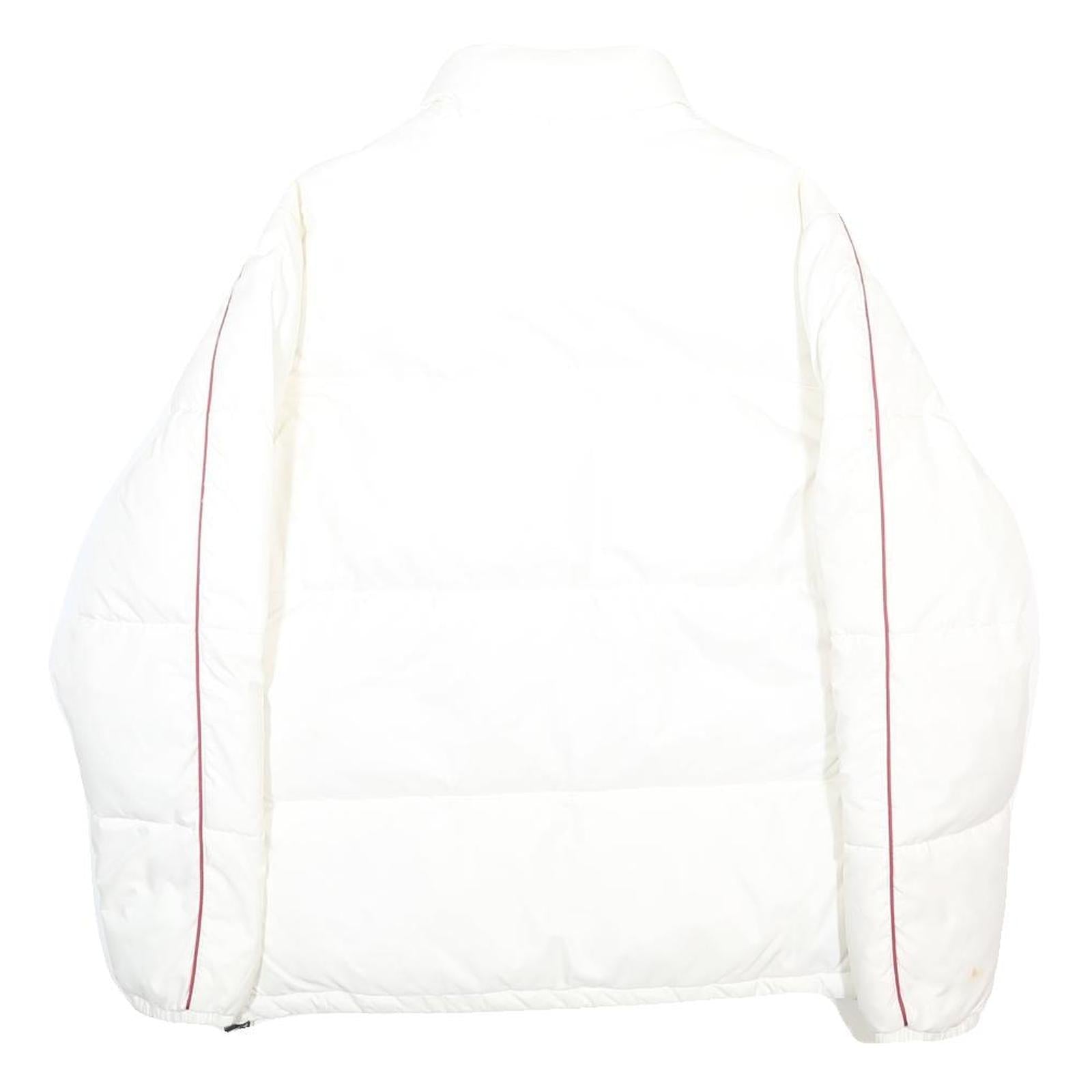 KAPPA Womens White & Red Puffer Jacket XL Polyamide Plain Zip Closure