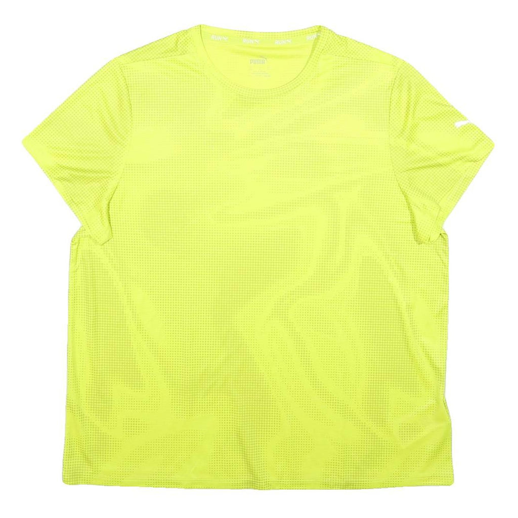 PUMA Mens Yellow Graphic T-Shirt XL Short Sleeve Crew Neck Lightweight
