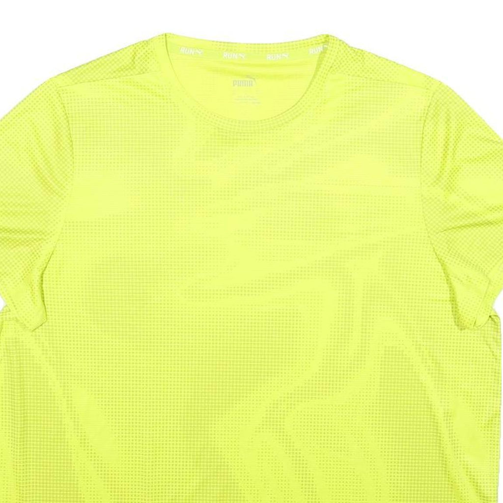PUMA Mens Yellow Graphic T-Shirt XL Short Sleeve Crew Neck Lightweight