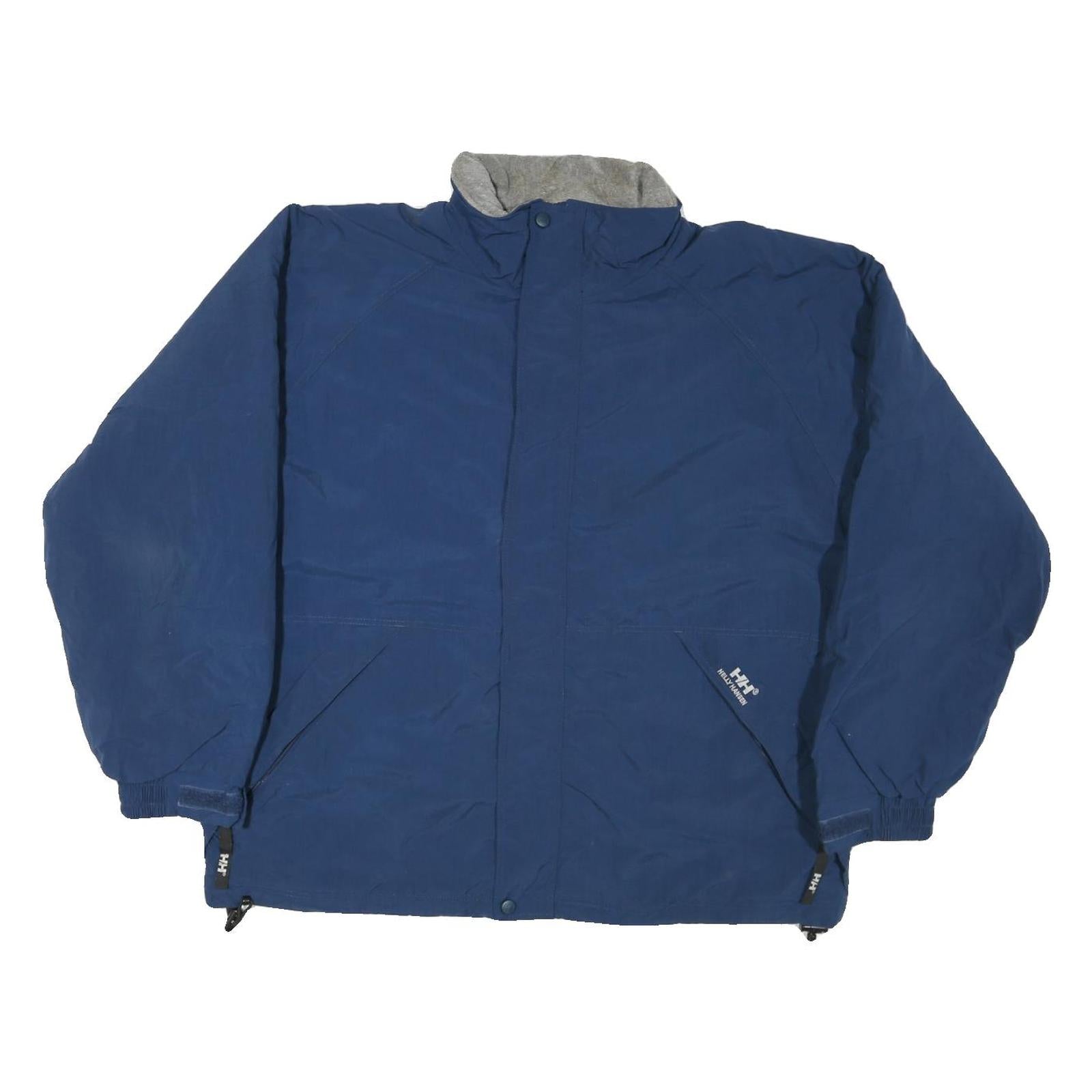 HELLY HANSEN Mens Blue L Shell Jacket Polyester Blend Zip Outdoor Casual Warm