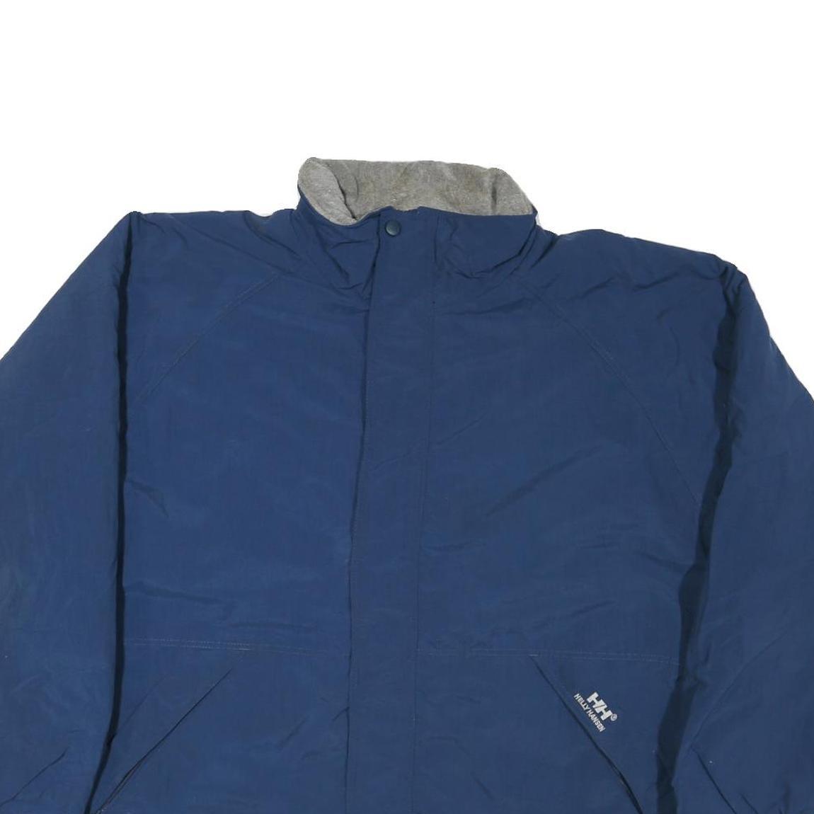 HELLY HANSEN Mens Blue L Shell Jacket Polyester Blend Zip Outdoor Casual Warm