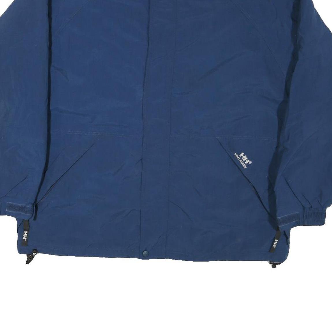 HELLY HANSEN Mens Blue L Shell Jacket Polyester Blend Zip Outdoor Casual Warm