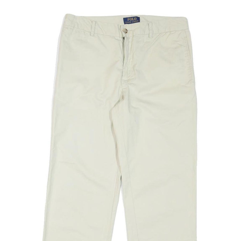 POLO RALPH LAUREN Mens Cotton Blend White Regular Straight Trousers W30 L27