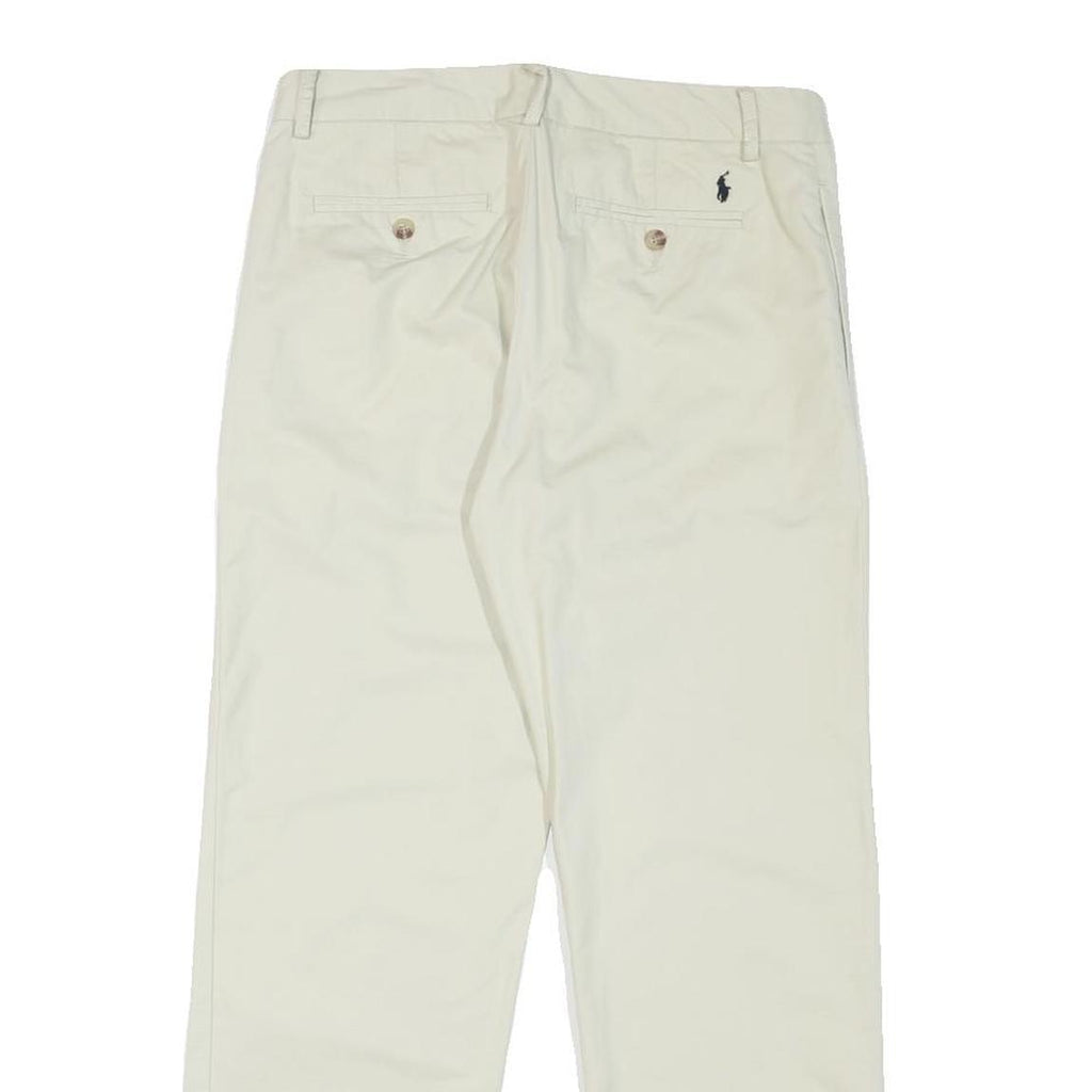 POLO RALPH LAUREN Mens Cotton Blend White Regular Straight Trousers W30 L27