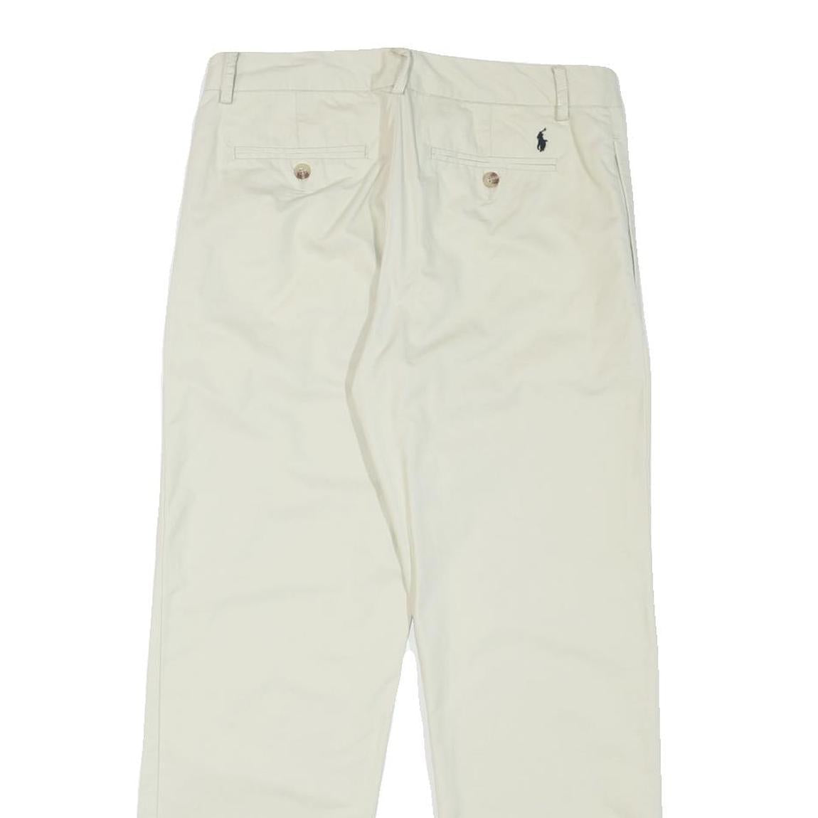 POLO RALPH LAUREN Mens Cotton Blend White Regular Straight Trousers W30 L27