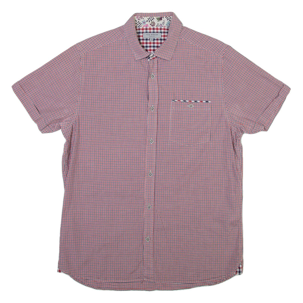 TED BAKER Mens Shirt Red Gingham M
