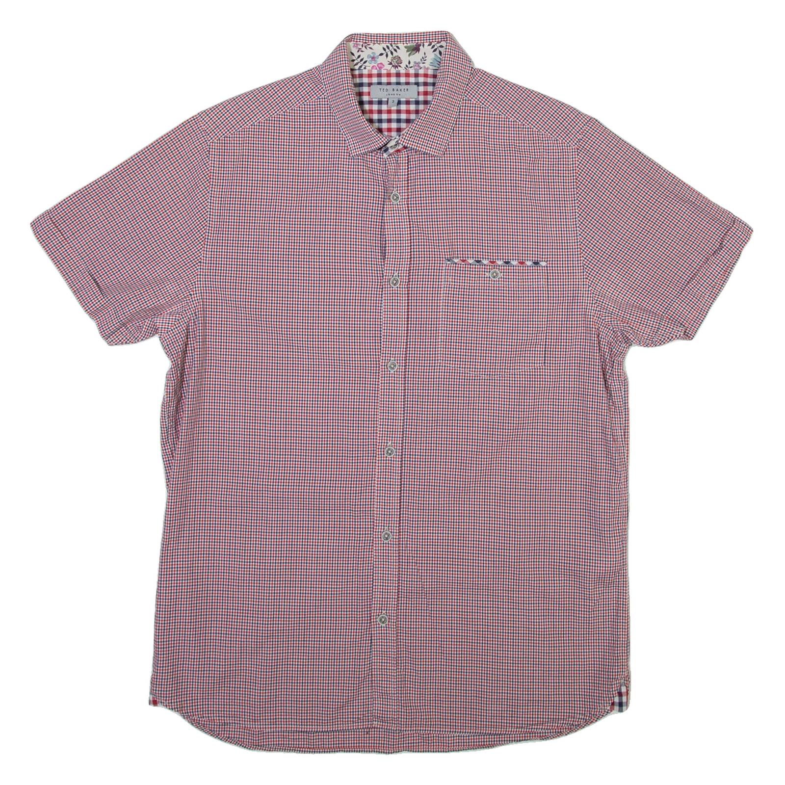 TED BAKER Mens Shirt Red Gingham M