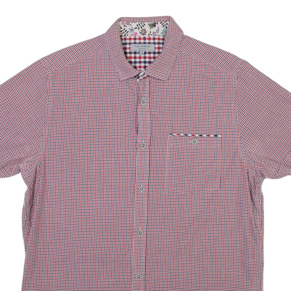 TED BAKER Mens Shirt Red Gingham M