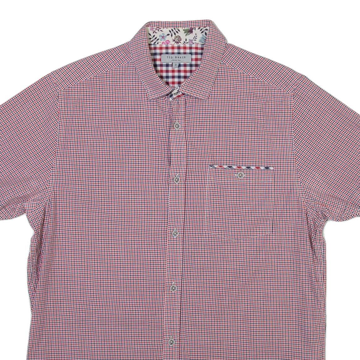 TED BAKER Mens Shirt Red Gingham M