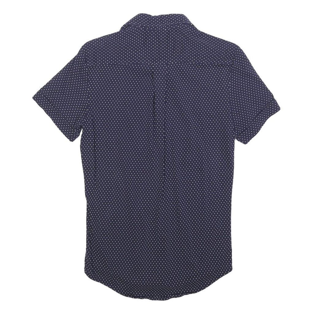 U.S. POLO ASSN Mens Blue & White Polka Dot Shirt S Short Sleeve Button Casual
