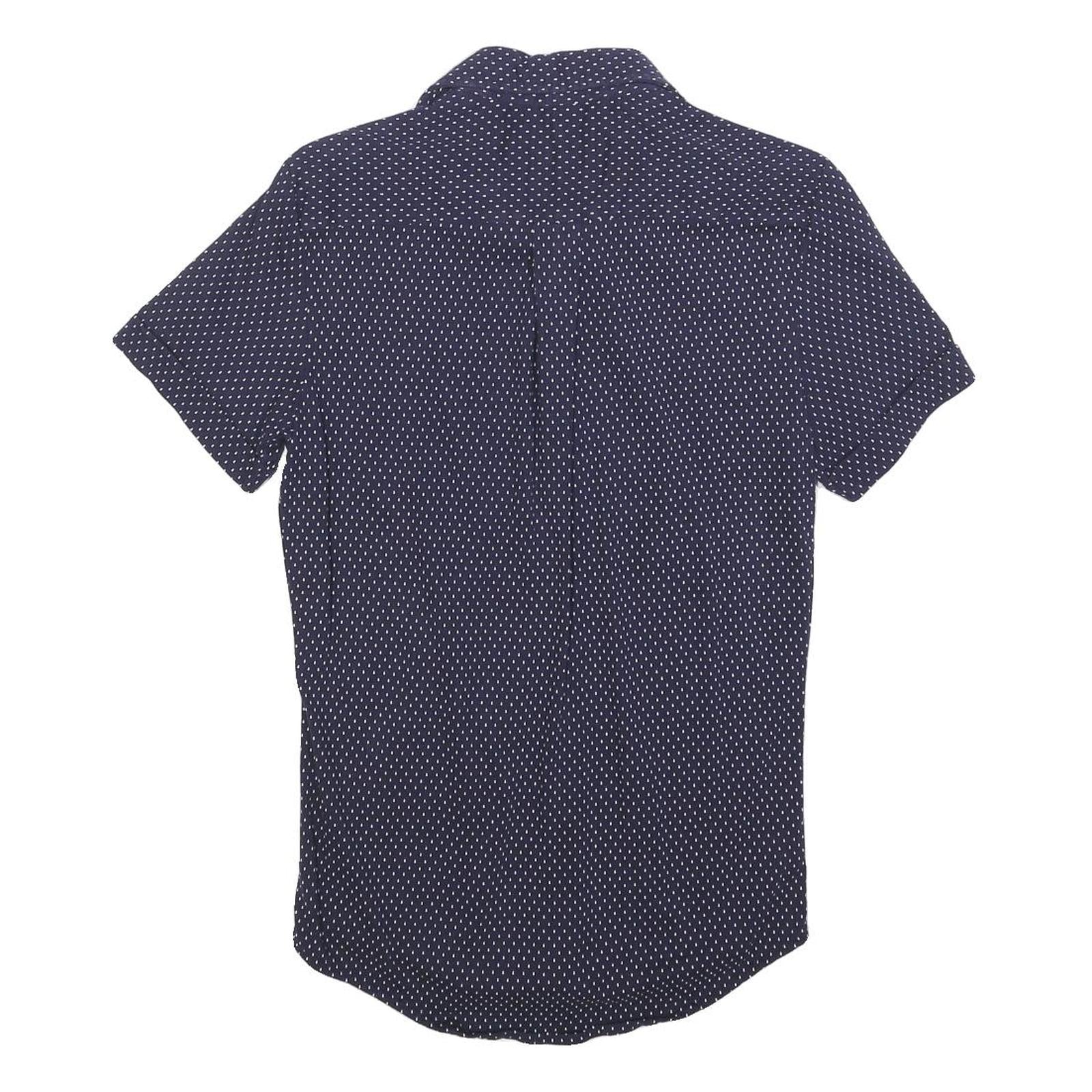 U.S. POLO ASSN Mens Blue & White Polka Dot Shirt S Short Sleeve Button Casual