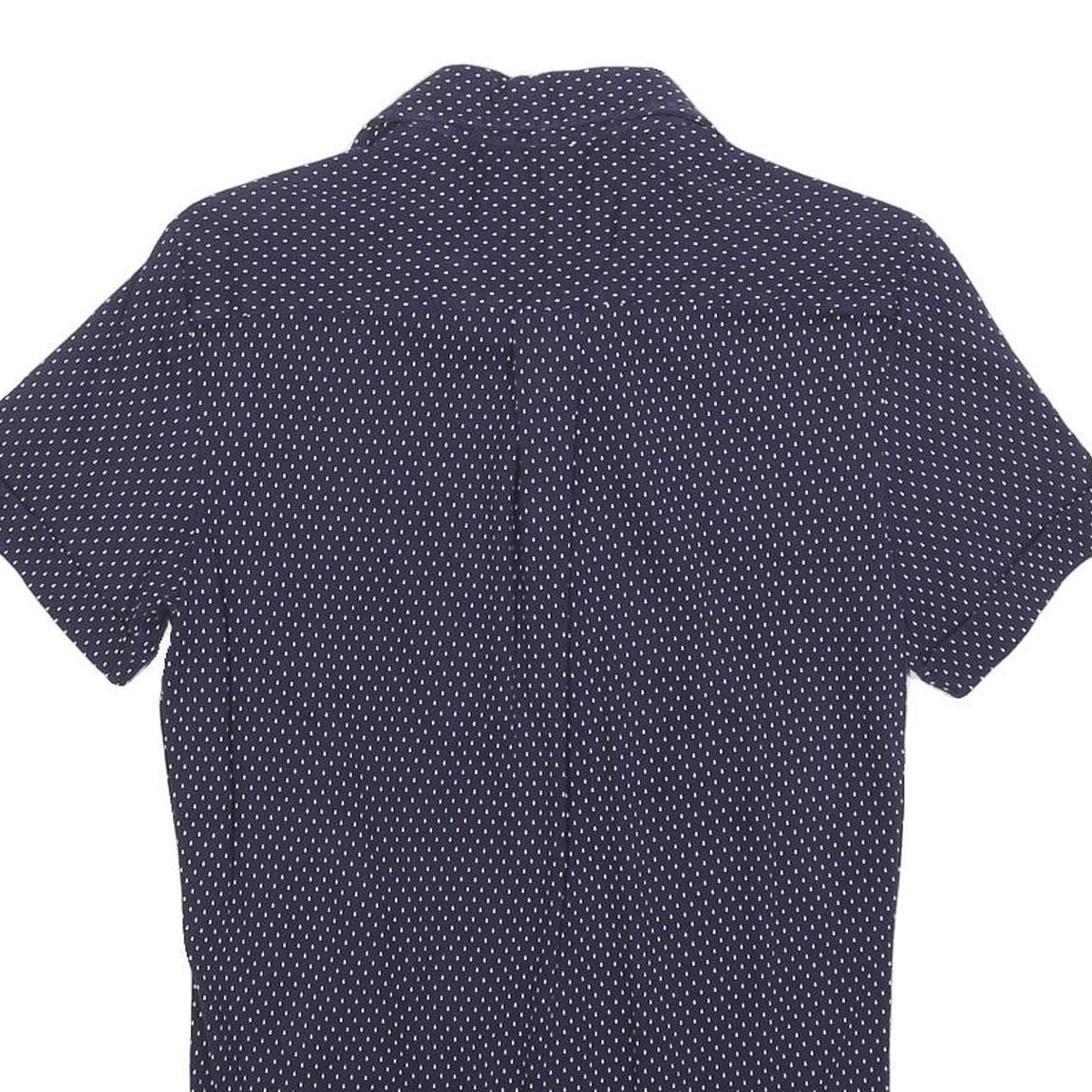 U.S. POLO ASSN Mens Blue & White Polka Dot Shirt S Short Sleeve Button Casual