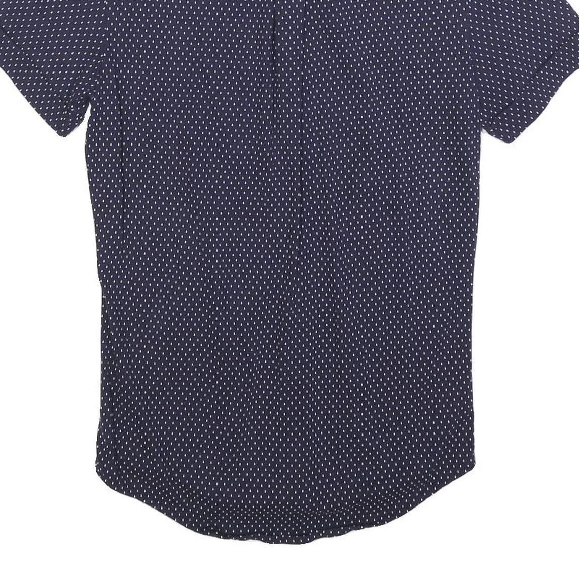 U.S. POLO ASSN Mens Blue & White Polka Dot Shirt S Short Sleeve Button Casual