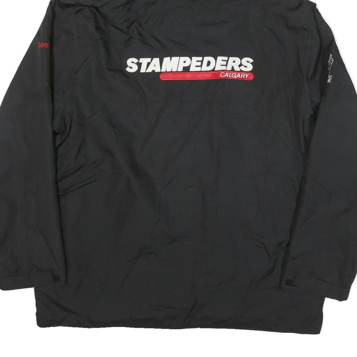 REEBOK Mens Black Calgary Stampeders Jacket XL Polyester Blend Sports Zip Hooded