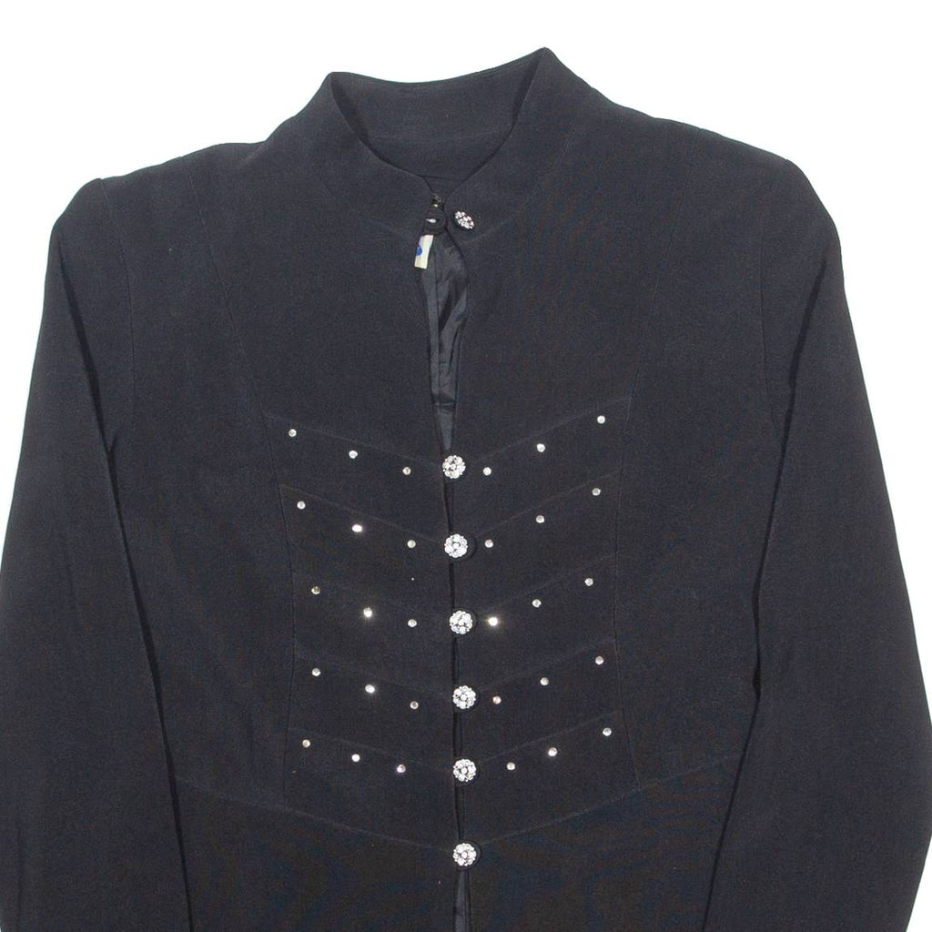 YESSICA Rhinestones Womens Blazer Jacket Black S