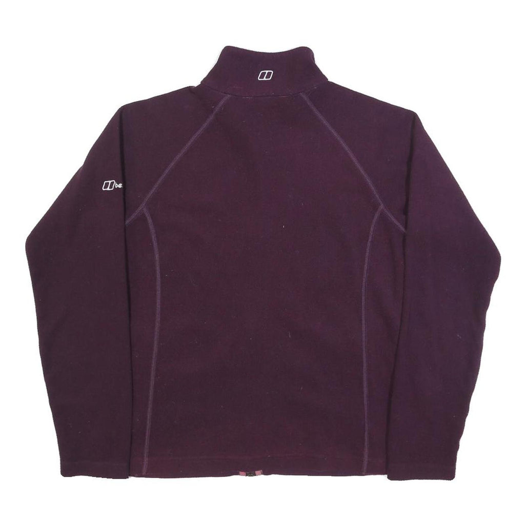 BERGHAUS Womens Purple Jacket UK 10 Polyester Zip Fleece Outdoor Warm Casual