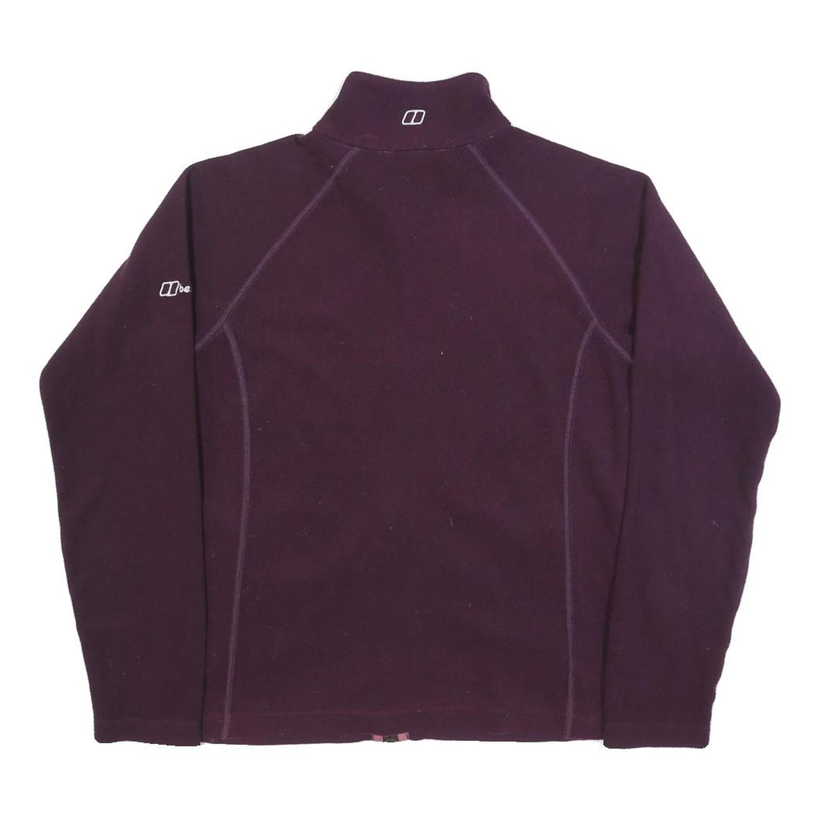 BERGHAUS Womens Purple Jacket UK 10 Polyester Zip Fleece Outdoor Warm Casual