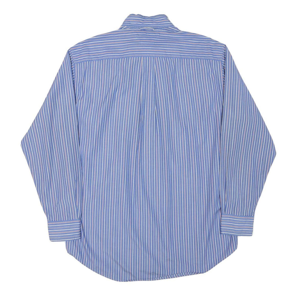 TOMMY HILFIGER Mens Blue & White Striped Shirt S Button Down Collar Long Sleeve