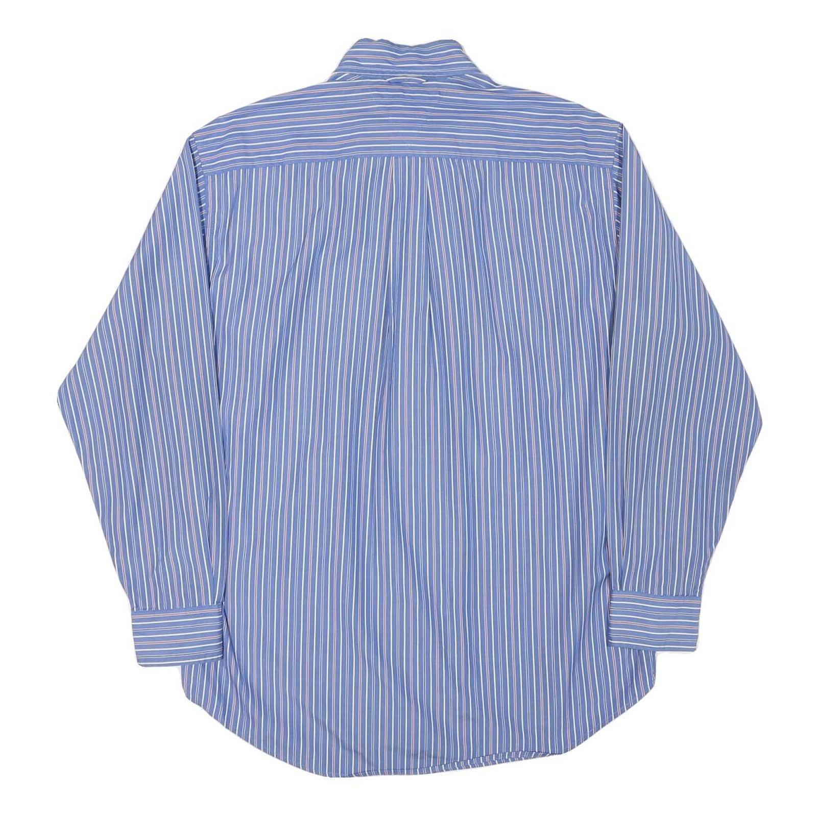 TOMMY HILFIGER Mens Blue & White Striped Shirt S Button Down Collar Long Sleeve