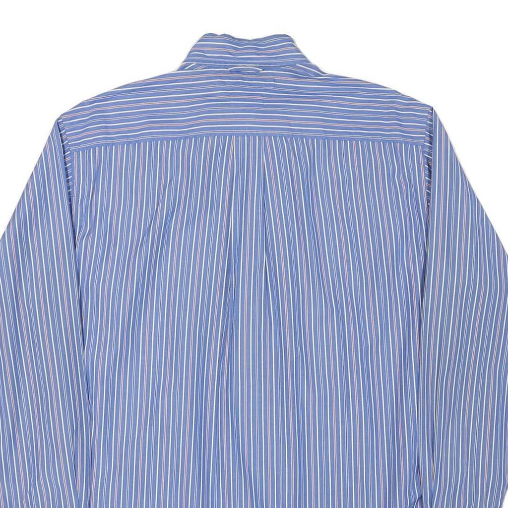 TOMMY HILFIGER Mens Blue & White Striped Shirt S Button Down Collar Long Sleeve