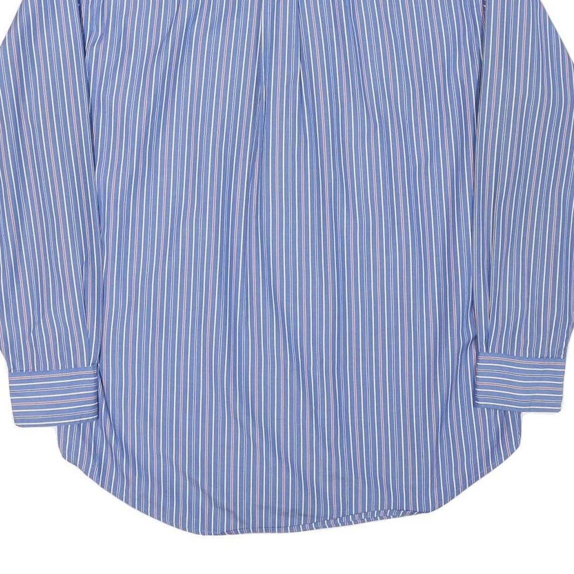 TOMMY HILFIGER Mens Blue & White Striped Shirt S Button Down Collar Long Sleeve