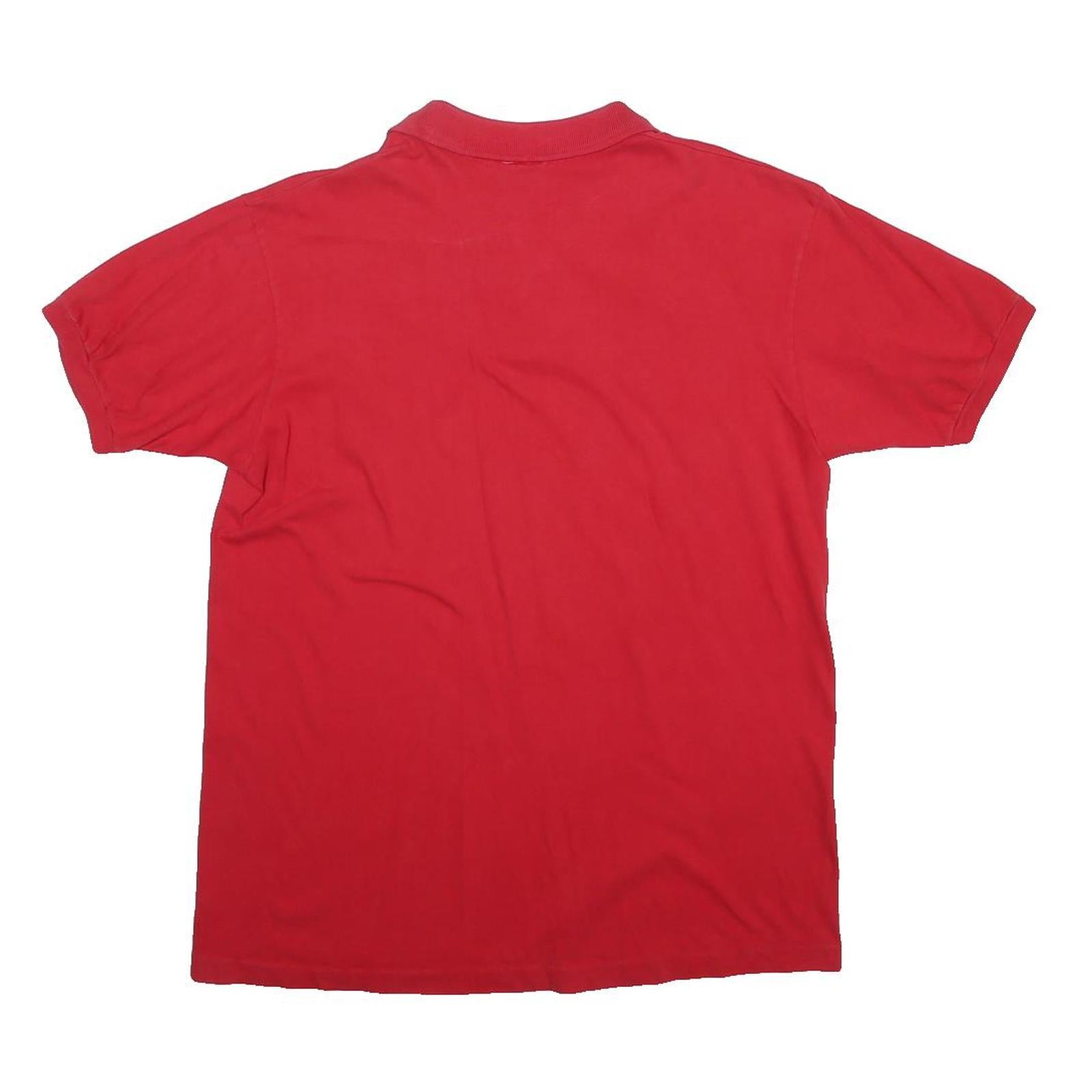 DISNEY Mens Red Mickey Mouse Golf Short Sleeve Plain Polo Shirt L Casual