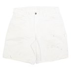 DICKIES Womens Shorts White Casual Classic L W34 Workwear Utility Cotton Blend