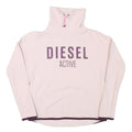 DIESEL Womens Pink & Purple Active Logo Sweatshirt Pullover Crew Neck XS Relaxed
